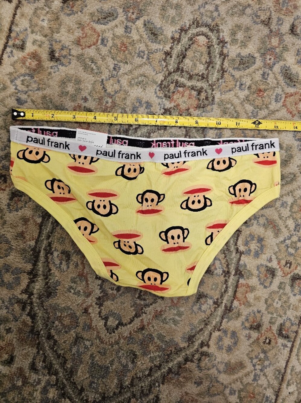Vintage 2010 Paul Frank Yellow Julius Monkey Juniors Low Rise "Boy Briefs" 5 NWT - Picture 6 of 7